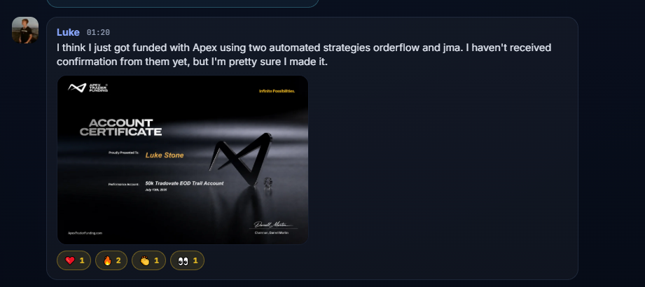 Luke member-shared Apex evaluation screenshot